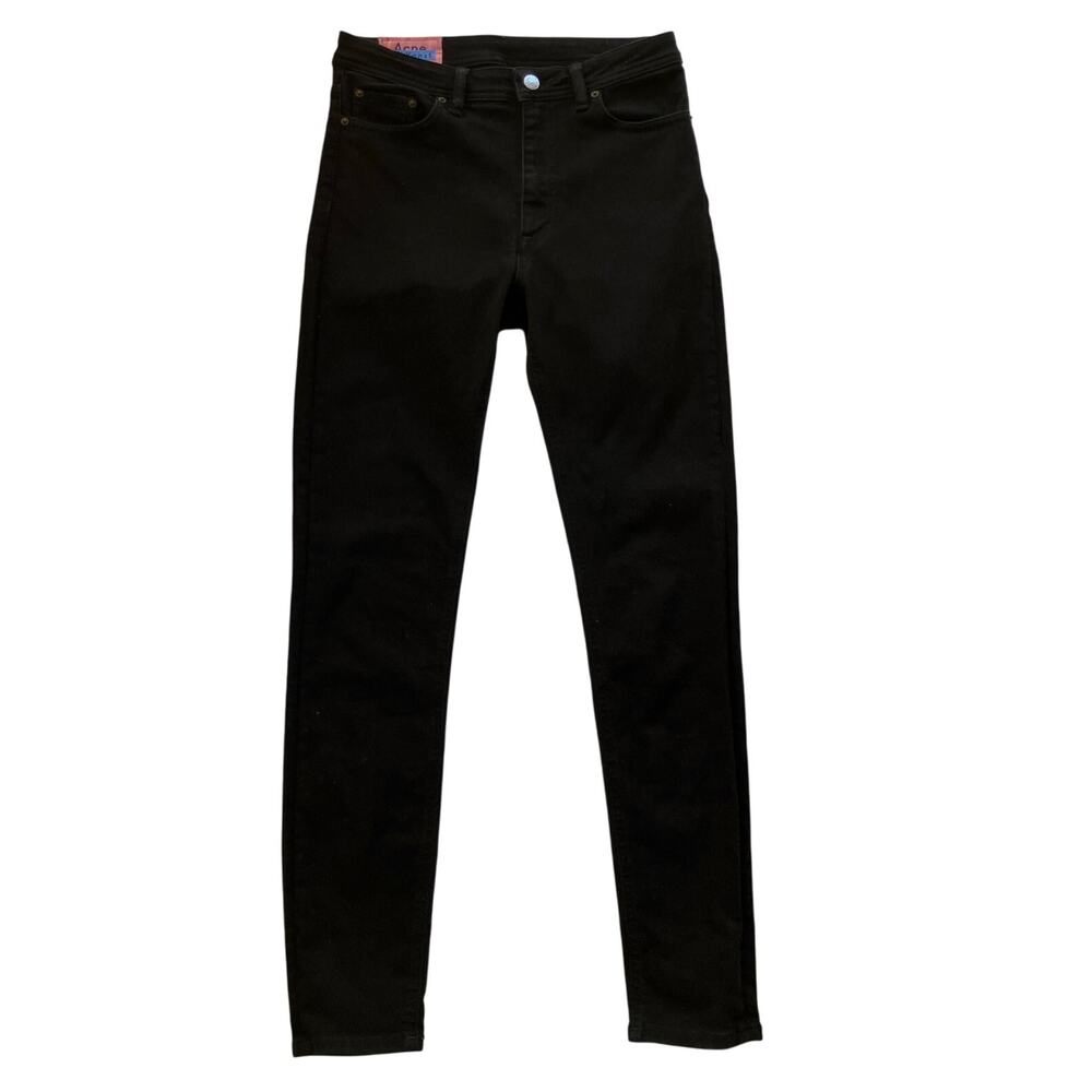 Acne Studios Bla Konst Jeans Womens Size 28 Black Peg Skinny Denim Y2K